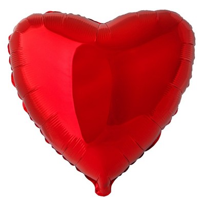 Шар фольгированный 18" «Сердце» без рисунка, металл, цвет красный