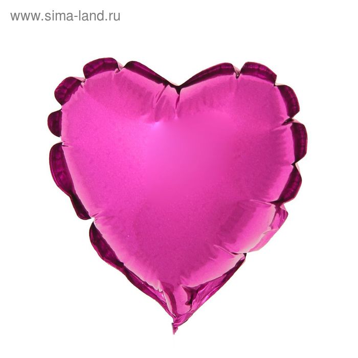 Шар фольгированный Сердце 4" Металл Пурпурный б/рис ФМ - Фото 1