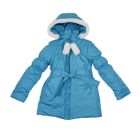 Пальто для девочки "Рюши", рост 128 см, цвет бирюза - Фото 1