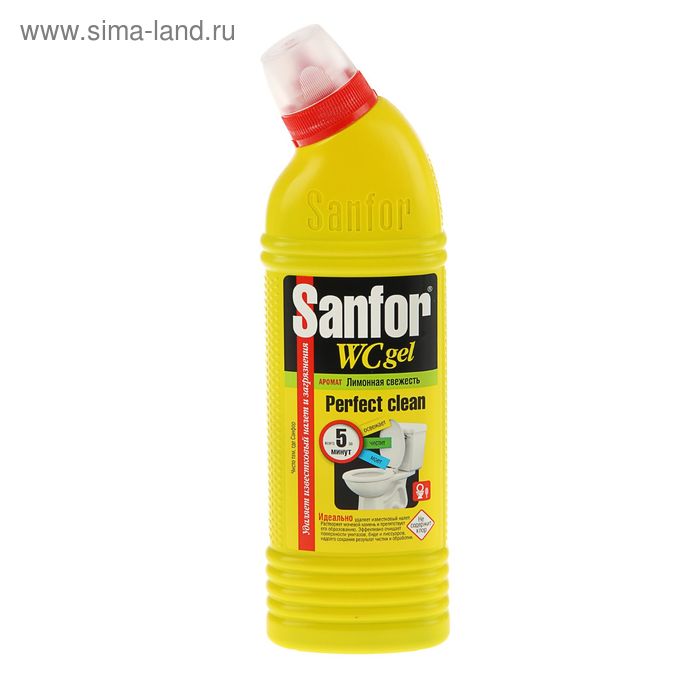 Гель для сантехники  "Sanfor" WС Лимонная свежесть 500 мл - Фото 1