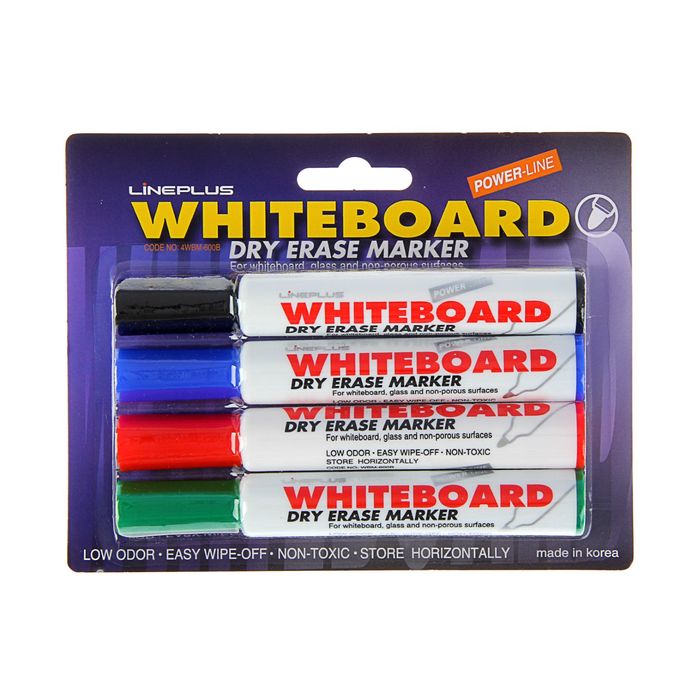 Набор маркеров для доски 4 цвета, Line Plus 
