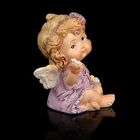 Сувенир полистоун "Ангелочек-малыш с игрушкой/корзинкой" 5,5х5х6,5 см МИКС - Фото 3