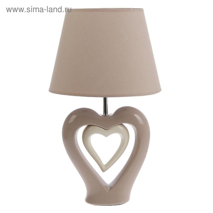 Лампа настольная с абажуром "2 сердца" 52,5 см - Фото 1