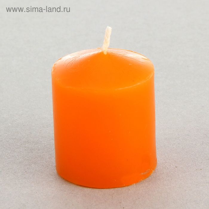 Свеча классическая 4х5 см, оранжевая - Фото 1
