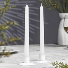 Набор свечей античных, 2,2х 25  см, лакированная 2 штуки, белый - фото 24962035
