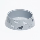 Миска "Cats" 0,3л, 14,5 x 14,5 x 4 см, серая - Фото 5
