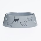 Миска "Cats" 0,3л, 14,5 x 14,5 x 4 см, серая - Фото 6