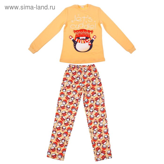 Пижама с начёсом для девочки "Обнимашка", рост 152 см (80), цвет лимонный Р227579 - Фото 1