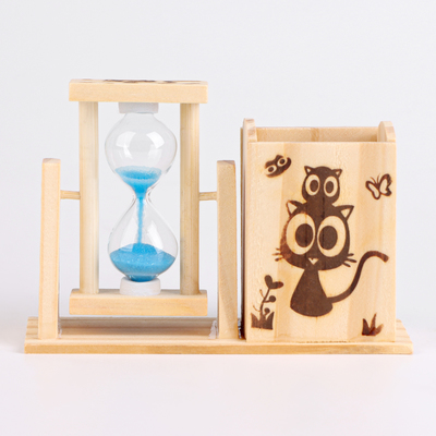 Песочные часы "Любовь рисовать", сувенирные, с карандашницей, 9.5 х 13.5 см