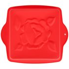 Форма силиконовая для выпечки Доляна «Квадрат. Роза», 28×24×3,5 см, с ручками, цвет МИКС - Фото 2