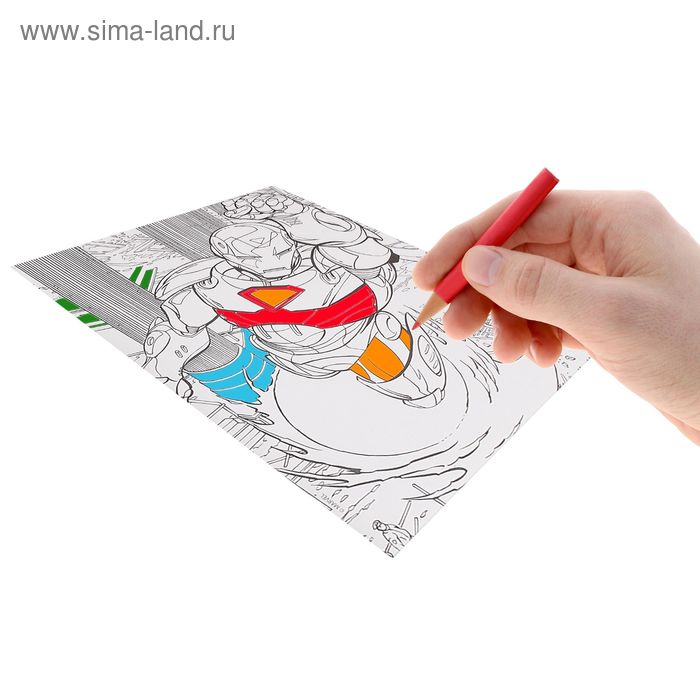 Роспись "Мстители" по номерам карандашами (набор 10 цв. карандашей + точилка + игра "Угадай кто?"), Мстители - Фото 1