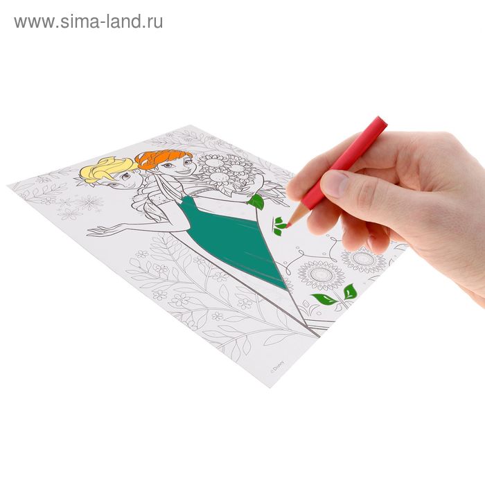 Раскраска по номерам "Холодное сердце" (карандаши 10 шт., точилка, игра), 21*30 см - Фото 1