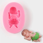 Молд «Малыш», силикон, 6×4×2 см, цвет розовый - Фото 1
