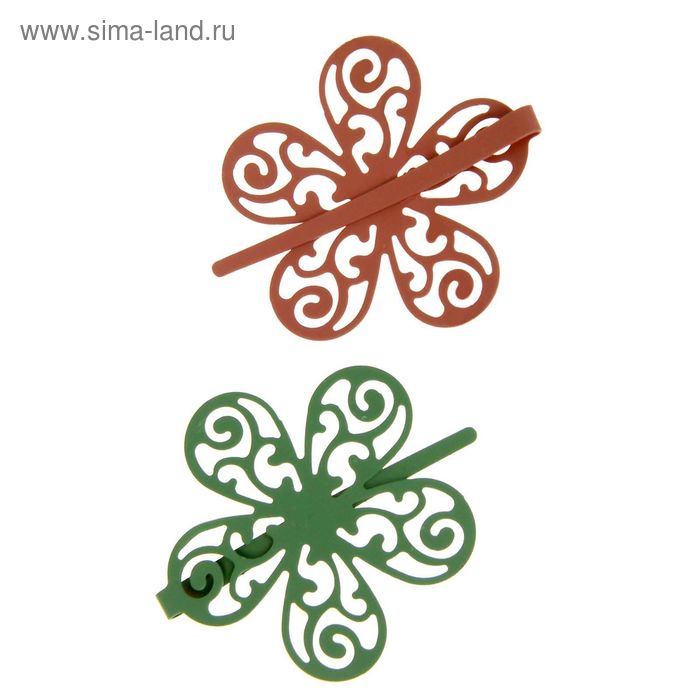 невидимка д/волос "Биргит" (набор 2 шт) цветные ромашки - Фото 1