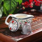 Чайник керамический заварочный с металлическим ситом «Цветы», 200 мл - Фото 3