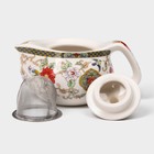 Чайник керамический заварочный с металлическим ситом «Цветы», 200 мл - Фото 3