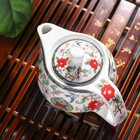 Чайник керамический заварочный с металлическим ситом «Цветы», 200 мл - Фото 2