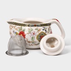 Чайник керамический заварочный с металлическим ситом «Цветы», 200 мл - Фото 2
