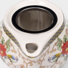 Чайник керамический заварочный с металлическим ситом «Цветы», 200 мл - Фото 4