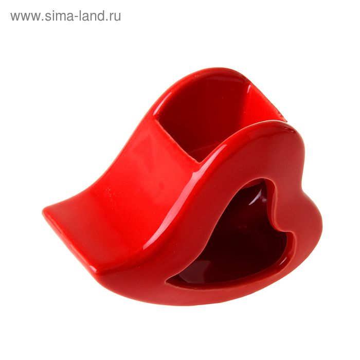 Аромалампа керамика "Сердце изогнутое" 9х11,5х6 см - Фото 1