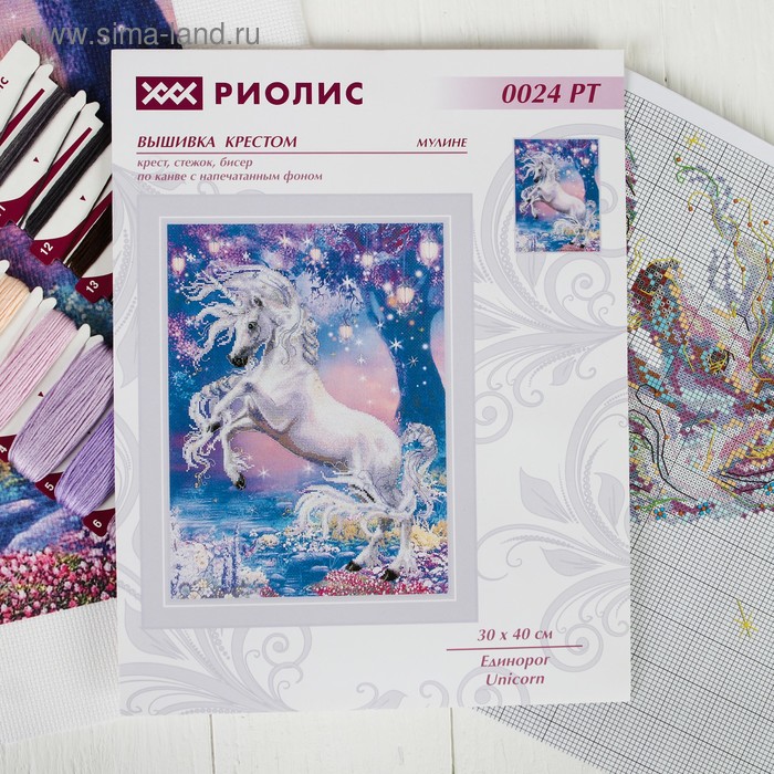 Вышивка крестом «Единорог» - Фото 1