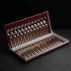 Набор столовый «Уралочка», 48 предметов, толщина 2 мм, с полным декоративным покрытием, декоративная коробка, цвет золотой - Фото 1