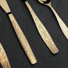 Набор столовый «Уралочка», 48 предметов, толщина 2 мм, с полным декоративным покрытием, декоративная коробка, цвет золотой - Фото 3