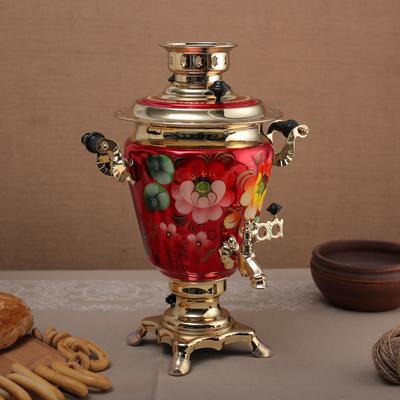 Самовар электрический «Жостово на красном», рюмка, 3 л