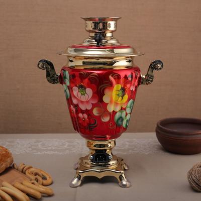 Самовар электрический «Жостово на красном», рюмка, 3 л