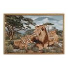 Гобеленовая картина "Африканские львы" 108х70 см рамка микс - Фото 1