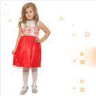 Платье нарядное для девочки, рост 104 см (28), цвет белый/красный 314-310 - Фото 1