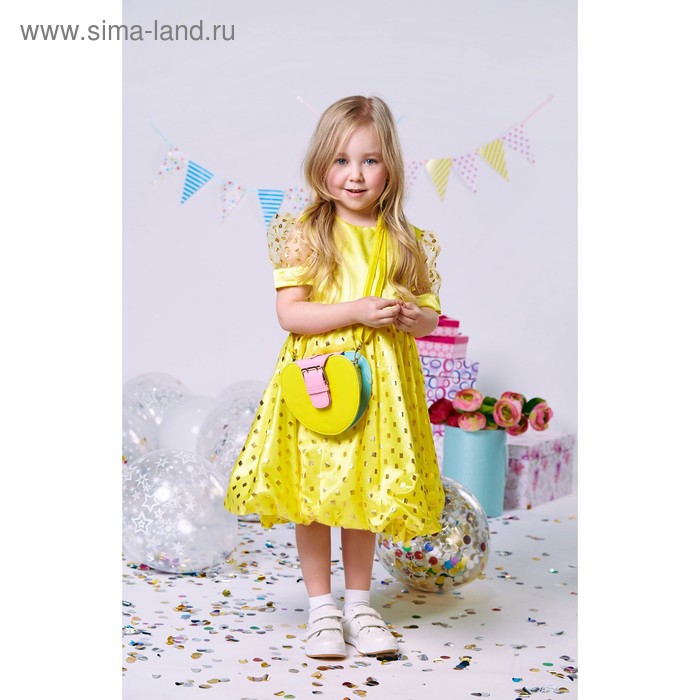 Платье нарядное для девочки, рост 110 см (30), цвет желтый 314-360 - Фото 1