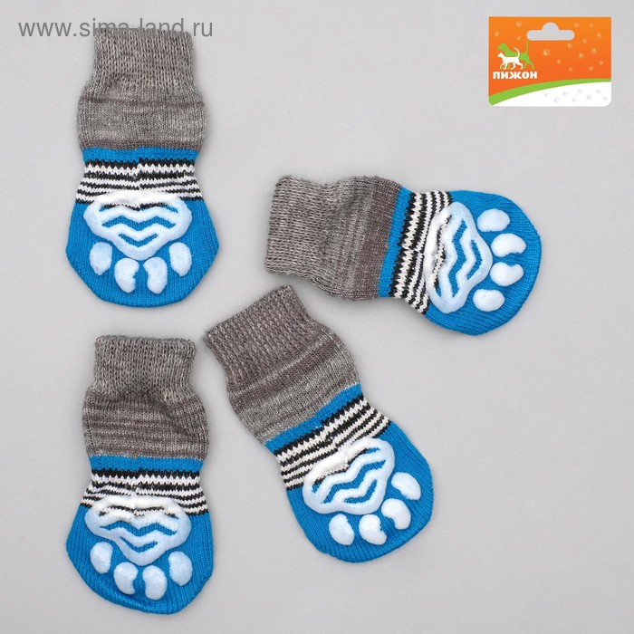 Носки нескользящие, размер L (3,5/5 х 8 см), набор 4 шт, микс расцветок для мальчика - Фото 1