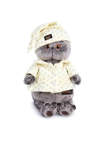 Мягкая игрушка «Кот Басик», в пижаме, 19 см