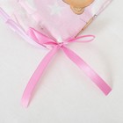 Бортик цельный "Спящий мишка", 4 части (2 части: 33х60 см, 2 части: 33х120 см), цвет розовый (арт. 512) - Фото 4