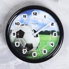 Часы настенные "Футбольный мяч", d=24 см, черный обод - Фото 1