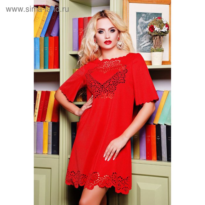 Платье женское 71172B  цвет красный, размер 48 (XL) - Фото 1