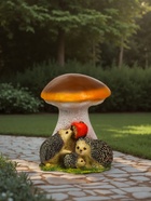 Садовая фигура из полистоуна «Гриб белый с ежами и яблоком», 37×30×30 см - Фото 3