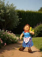 Садовая фигура из полистоуна «Дачница в платье», 55×25×30 см - Фото 3