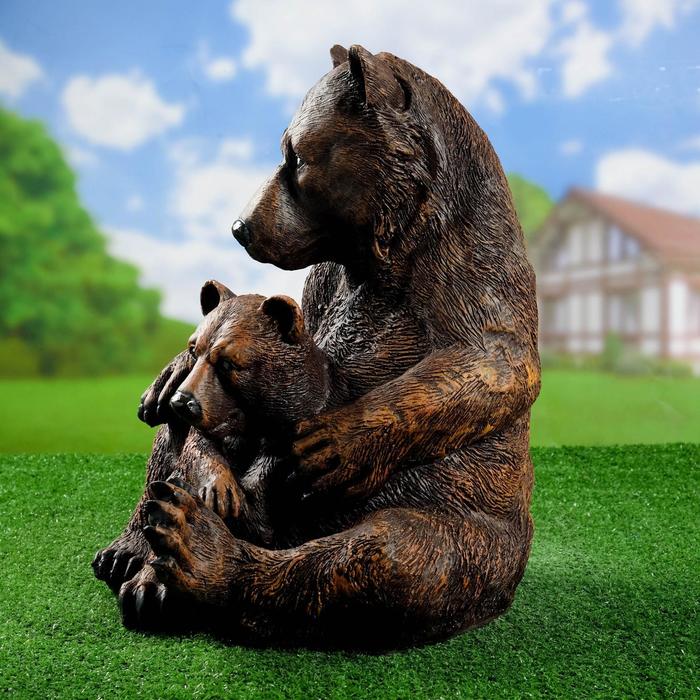 Садовая фигура "Медведица с медвежонком" 40х40х45см - фото 1906803027