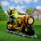 Садовая фигура "Лягушки на мотоцикле" 48х35х12см - фото 5890651