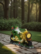 Садовая фигура из полистоуна «Лягушки на мотоцикле», 35×48×12 см - Фото 3