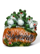 Садовая фигура из полистоуна «Лягушка на камне», 35×30 см - Фото 2