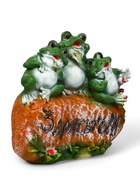 Садовая фигура из полистоуна «Лягушка на камне», 35×30 см - Фото 3