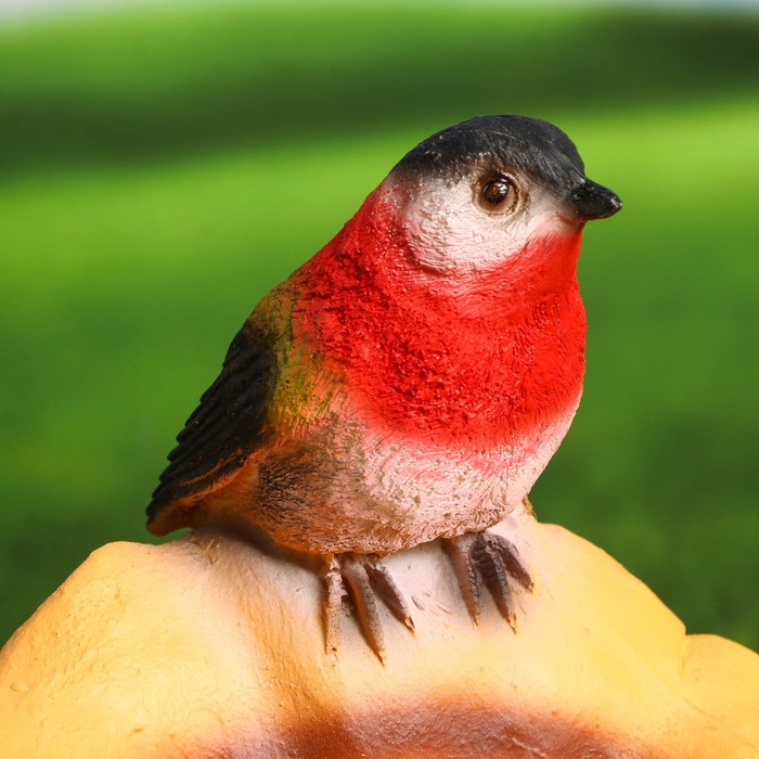 Садовая фигура "Гриб рыжик с птичкой" 20х22х32см - фото 1912013270