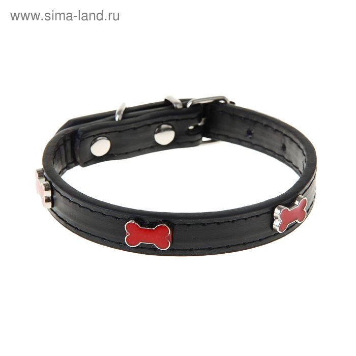 Ошейник "Бакалавр" 37 х 1,5 см, искусственная кожа, черный - Фото 1