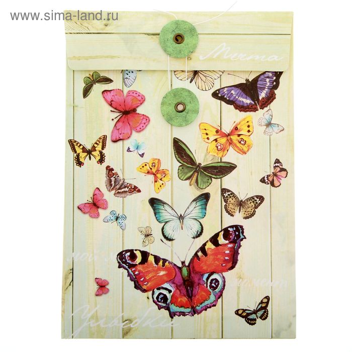Конверт для скрапбукинга "Бабочки", 14,8 х 21 см - Фото 1