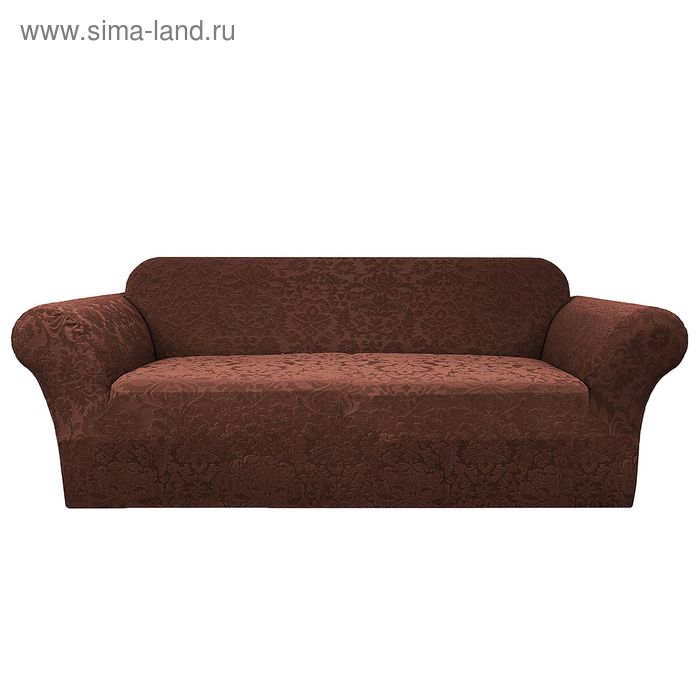 Чехол "Челтон" на 2-х местный диван, ширина спинки до 185 см, высота до 95 см, цвет шоколад - Фото 1