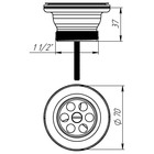 Выпуск Aquant, 1 1/2", с металлической решеткой d=70 мм - Фото 2