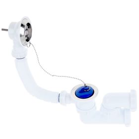 Сифон для ванны Aquant, 1 1/2" х 40 мм, с выпуском и переливом, с металлической решеткой